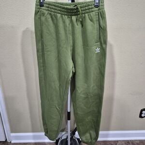 Adidas Women's ESS Joggers Olive Green JX5183 Size L